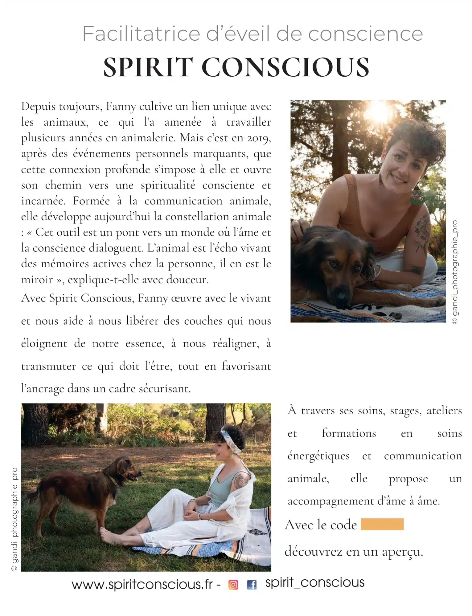 parution article magazine gala spirit conscious fanny zagorac